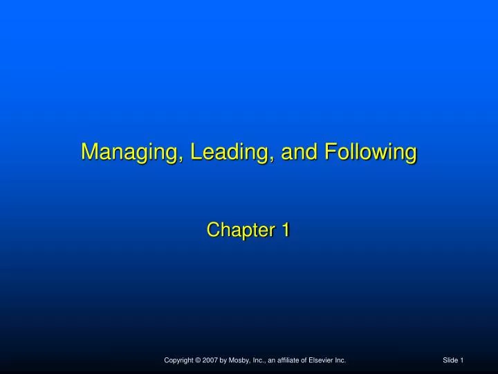 managing leading and following chapter 1