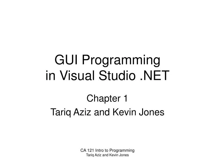 gui programming in visual studio net