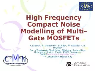 High Frequency Compact Noise Modelling of Multi-Gate MOSFETs