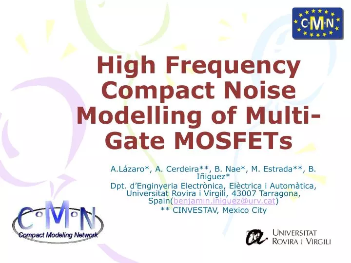 high frequency compact noise modelling of multi gate mosfets