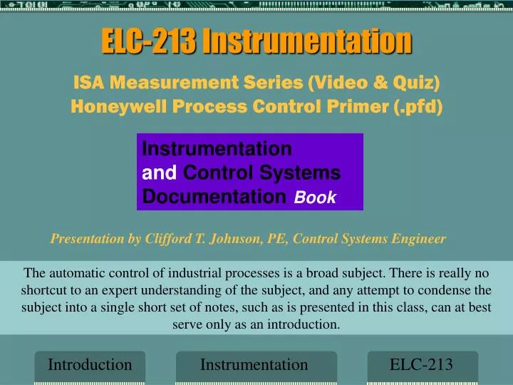 elc 213 instrumentation