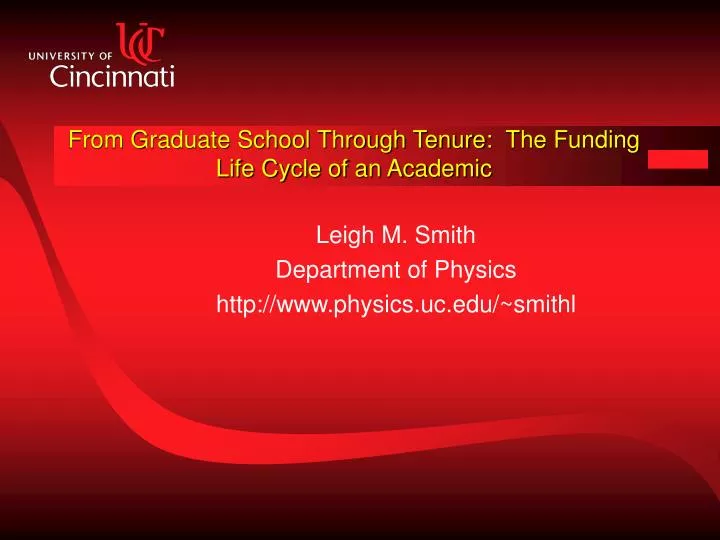 from graduate school through tenure the funding life cycle of an academic