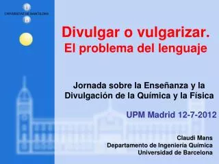 divulgar o vulgarizar el problema del lenguaje