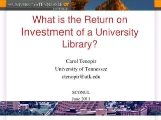 What is the Return on Investment of a University Library?