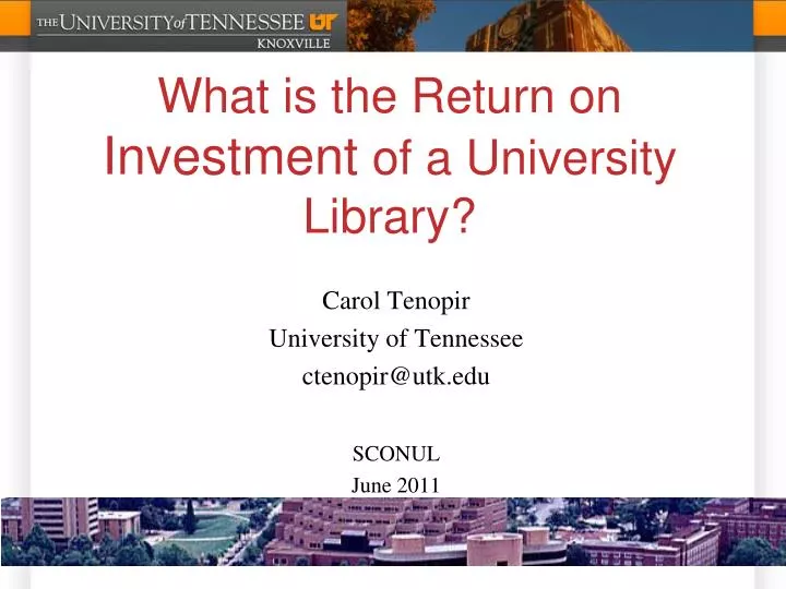 what is the return on investment of a university library