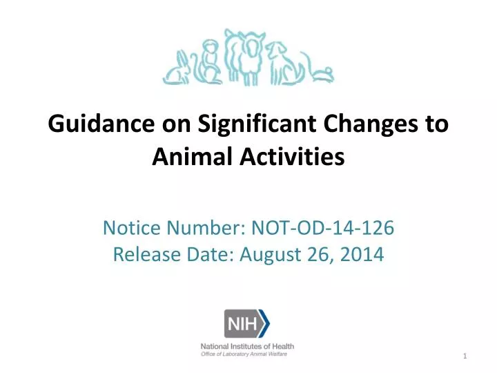 guidance on significant changes to animal activities
