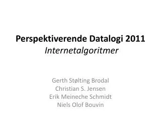 perspektiverende datalogi 2011 internetalgoritmer