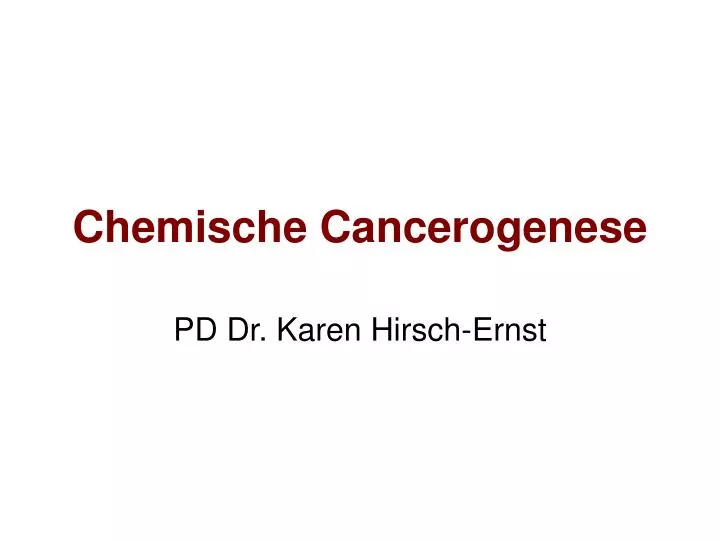 chemische cancerogenese