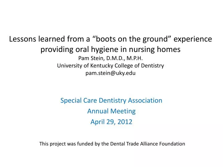 special care dentistry association annual meeting april 29 2012