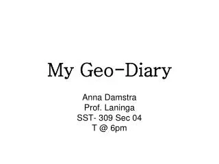 My Geo-Diary