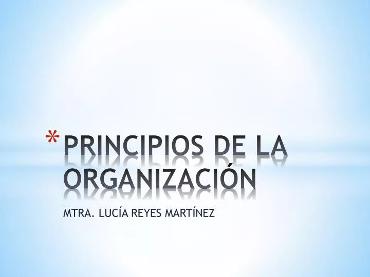 principios de la organizaci n