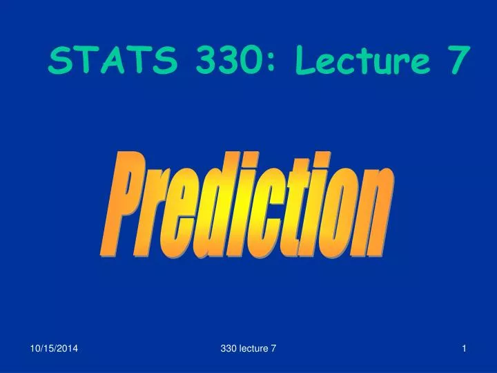 stats 330 lecture 7