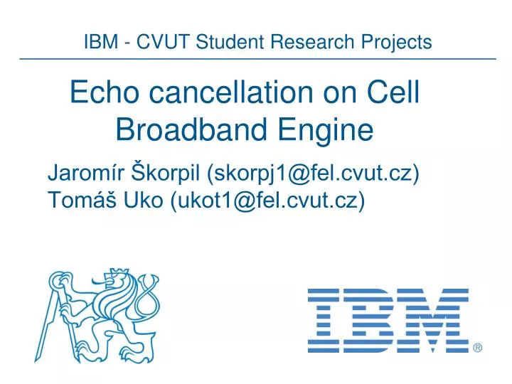 echo cancellation on cell broadband engine