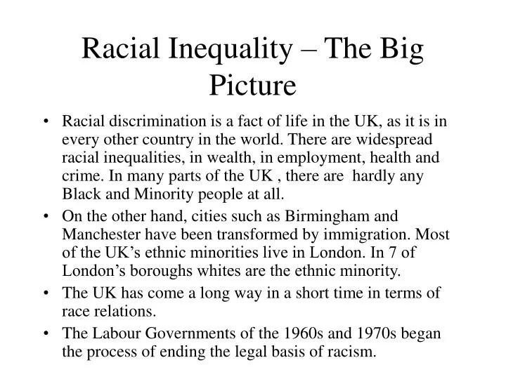 racial inequality the big picture