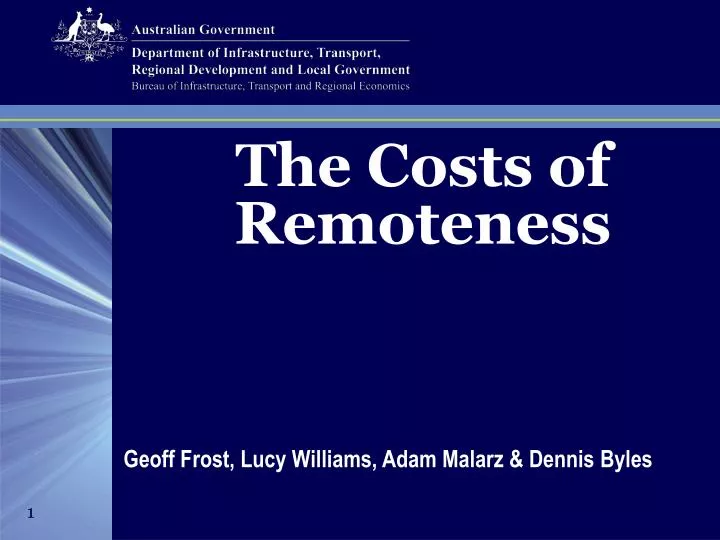 the costs of remoteness