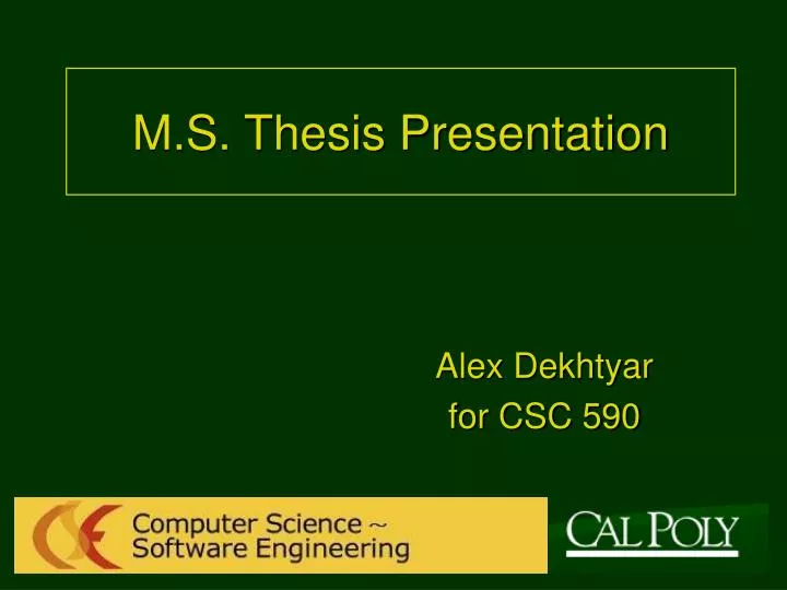 m s thesis presentation