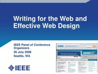 Writing for the Web and Effective Web Design