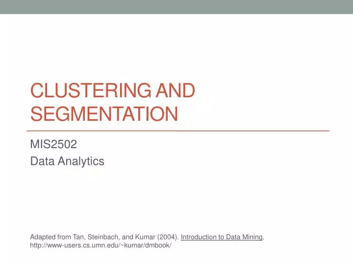 clustering and segmentation