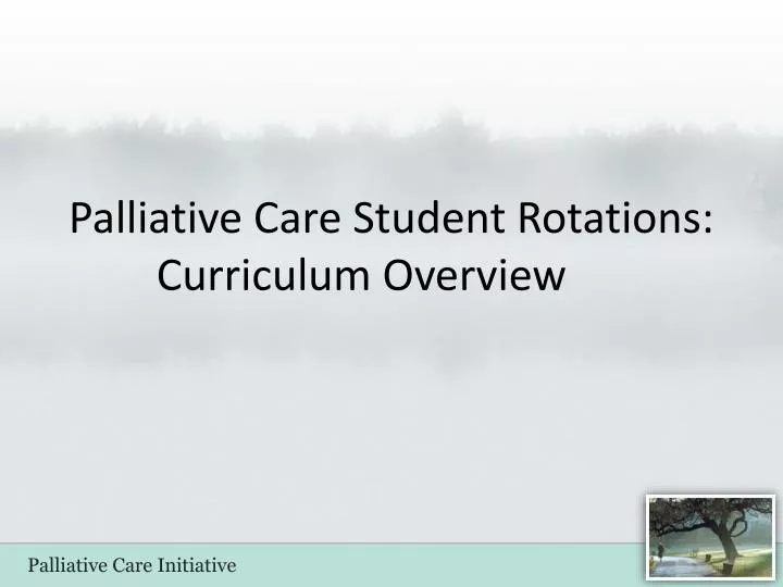 palliative care student rotations curriculum overview