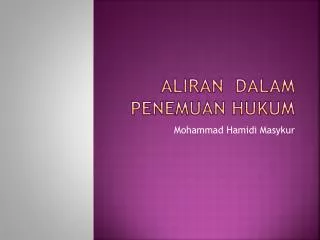 aliran dalam penemuan hukum