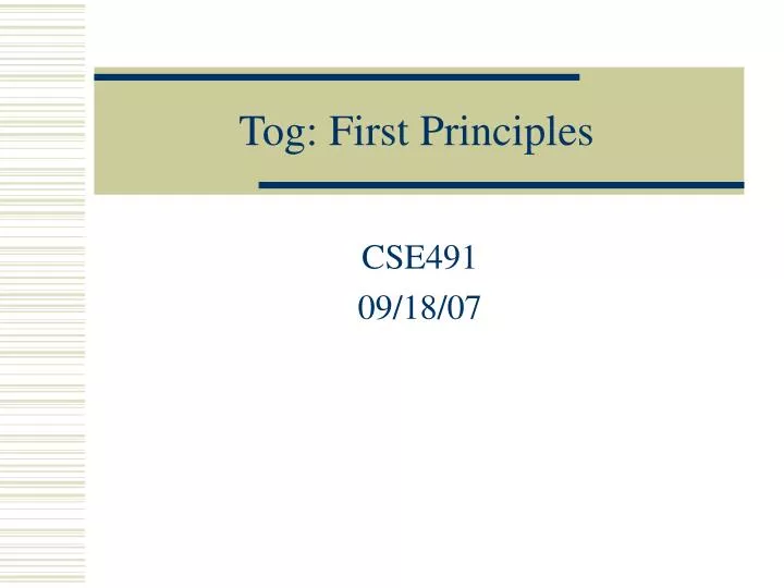 tog first principles