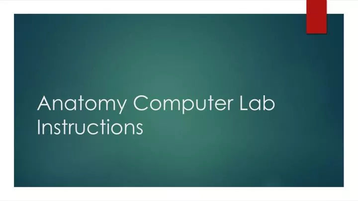 anatomy computer lab instructions