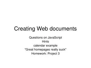 Creating Web documents