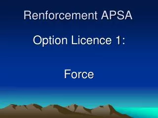 renforcement apsa