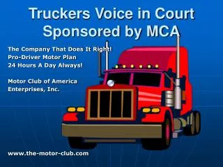 Truckers Voice in Court Sponsored by MCA