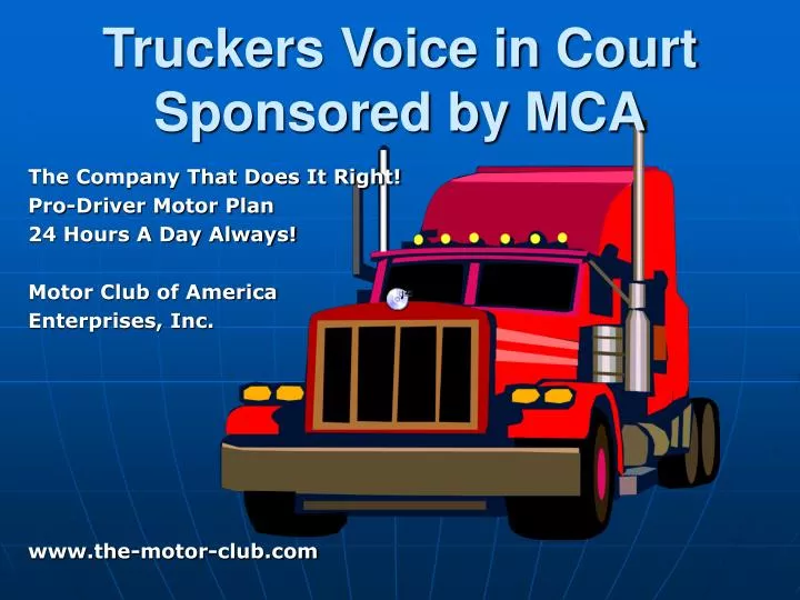 truckers voice in court sponsored by mca