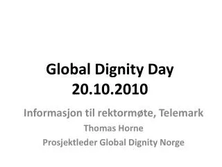 global dignity day 20 10 2010
