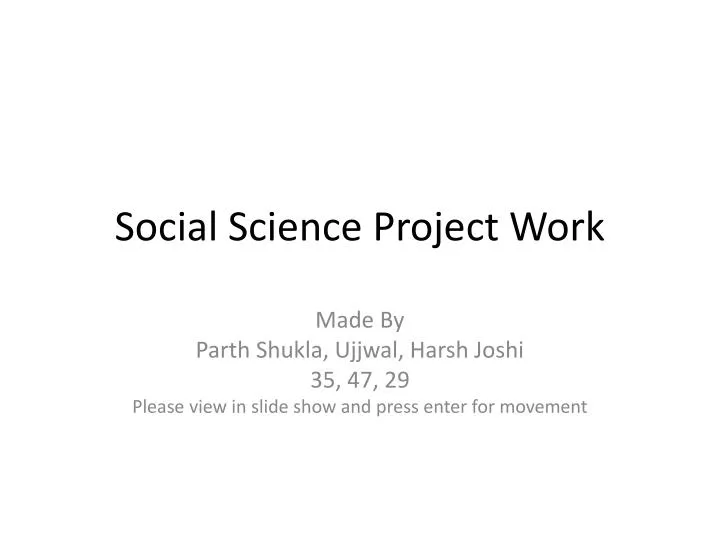 social science project work