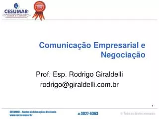 comunica o empresarial e negocia o