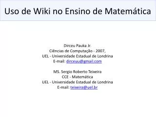 uso de wiki no ensino de matem tica