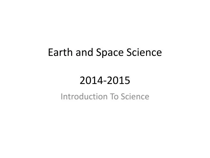 earth and space science 2014 2015