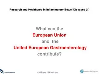 Research and Healthcare in Inflammatory Bowel Diseases (1)