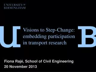 Visions to Step-Change: embedding participation in transport research