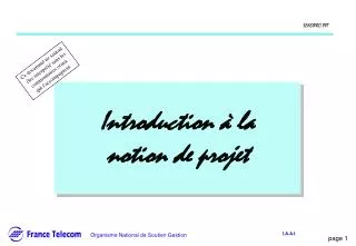 introduction la notion de projet