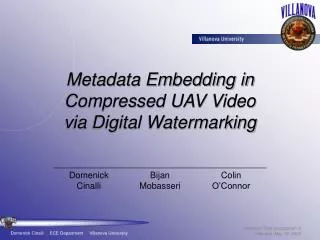 Metadata Embedding in Compressed UAV Video via Digital Watermarking