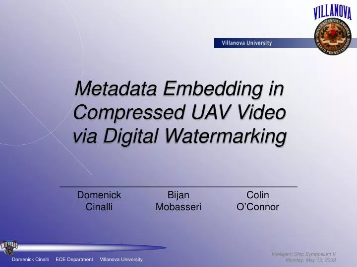 metadata embedding in compressed uav video via digital watermarking