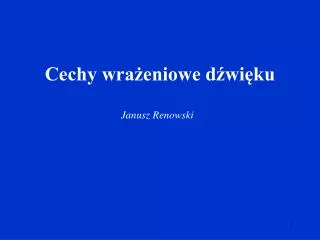 cechy wra eniowe d wi ku