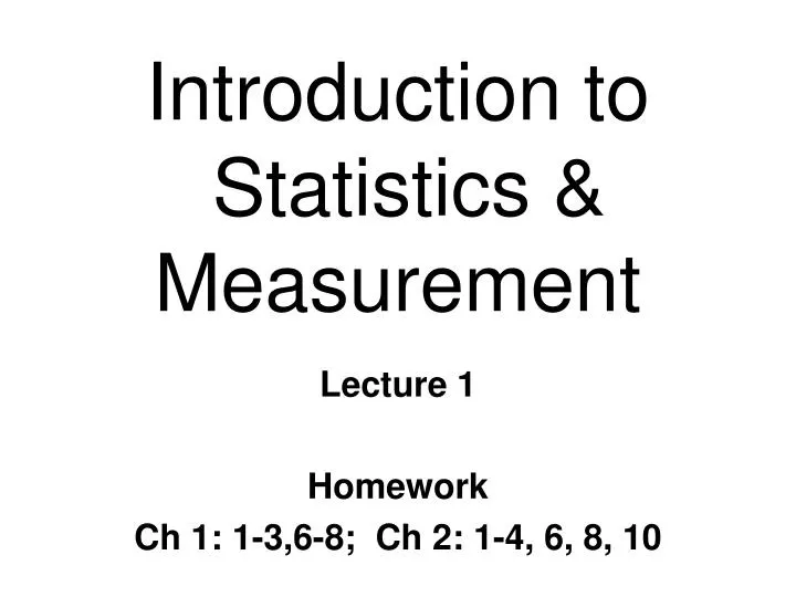introduction to statistics measurement