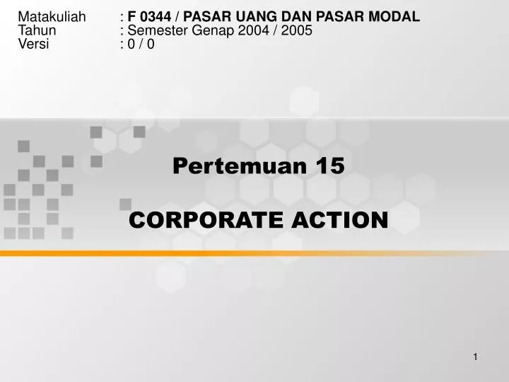 pertemuan 15 co rporate action