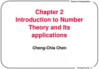 Chapter 2 Introduction to Number Theory and Its applications