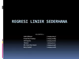 regresi linier sederhana