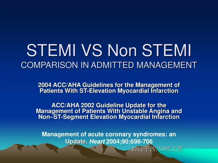 stemi vs non stemi comparison in admitted management