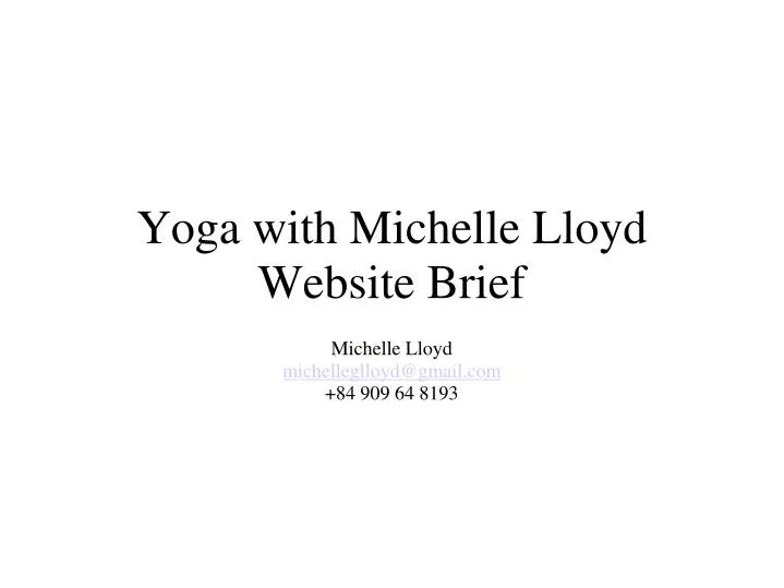 yoga with michelle lloyd website brief