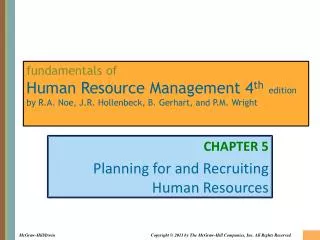CHAPTER 5 Planning for and Recruiting Human Resources