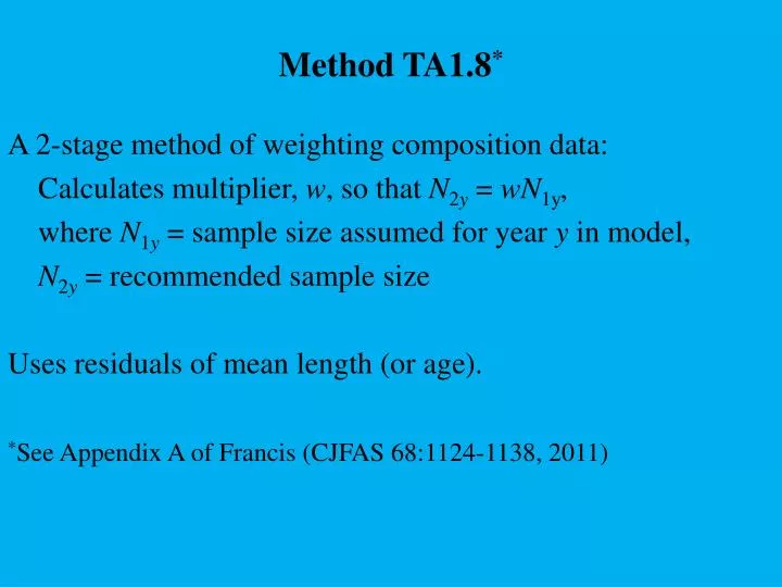 method ta1 8