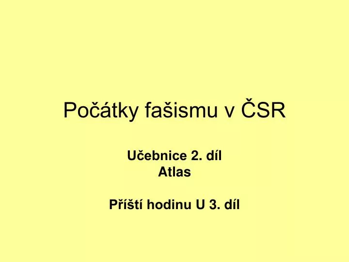 po tky fa ismu v sr